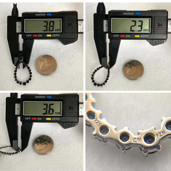 Sterling Silver 925 FZN Faceted Black Tourmaline Teardrop Dangle Drop Earrings - Picture 9 of 16